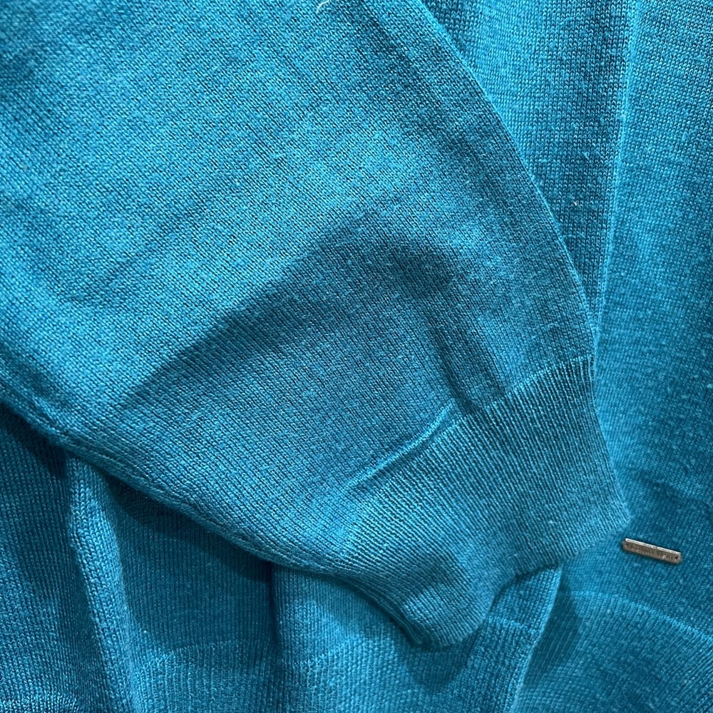 Calvin Klein V-Neck Teal Color Sweater, Medium - Picture 2 of 14